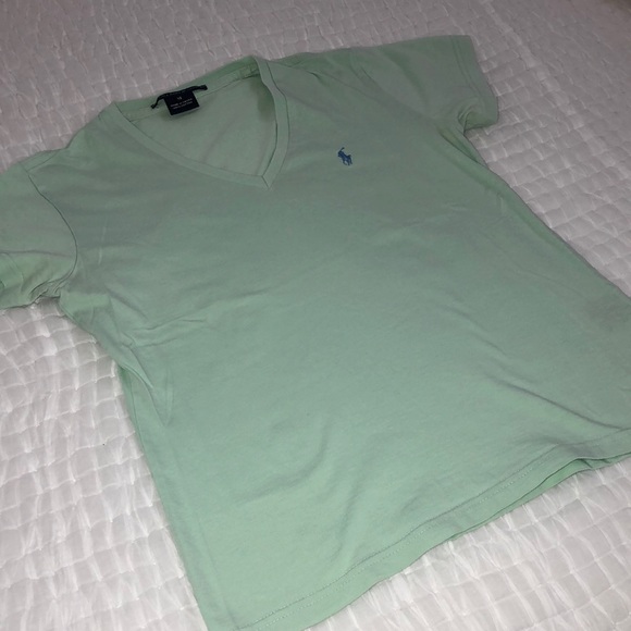 Ralph Lauren Tops Ralph Lauren Mint Green Polo V Neck Tee Shirt Xs